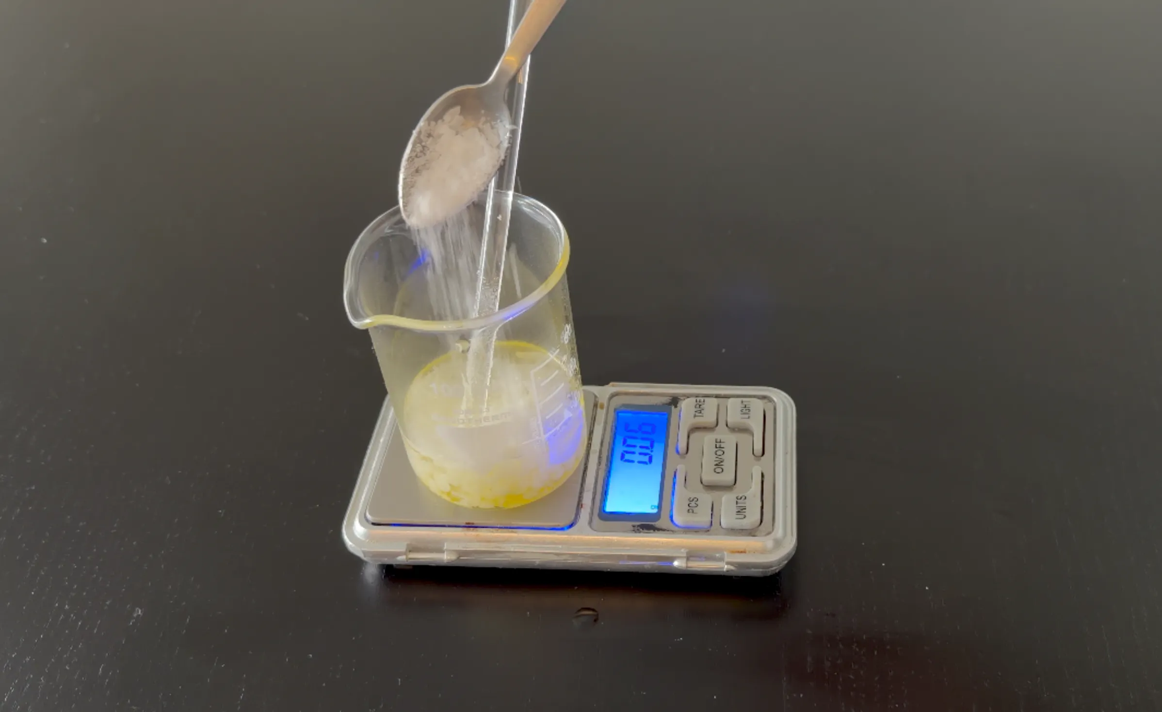 Weighing the Phase A ingredients