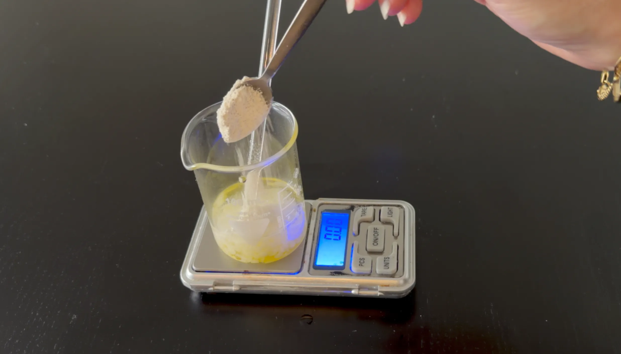 The Phase A ingredients in the beaker