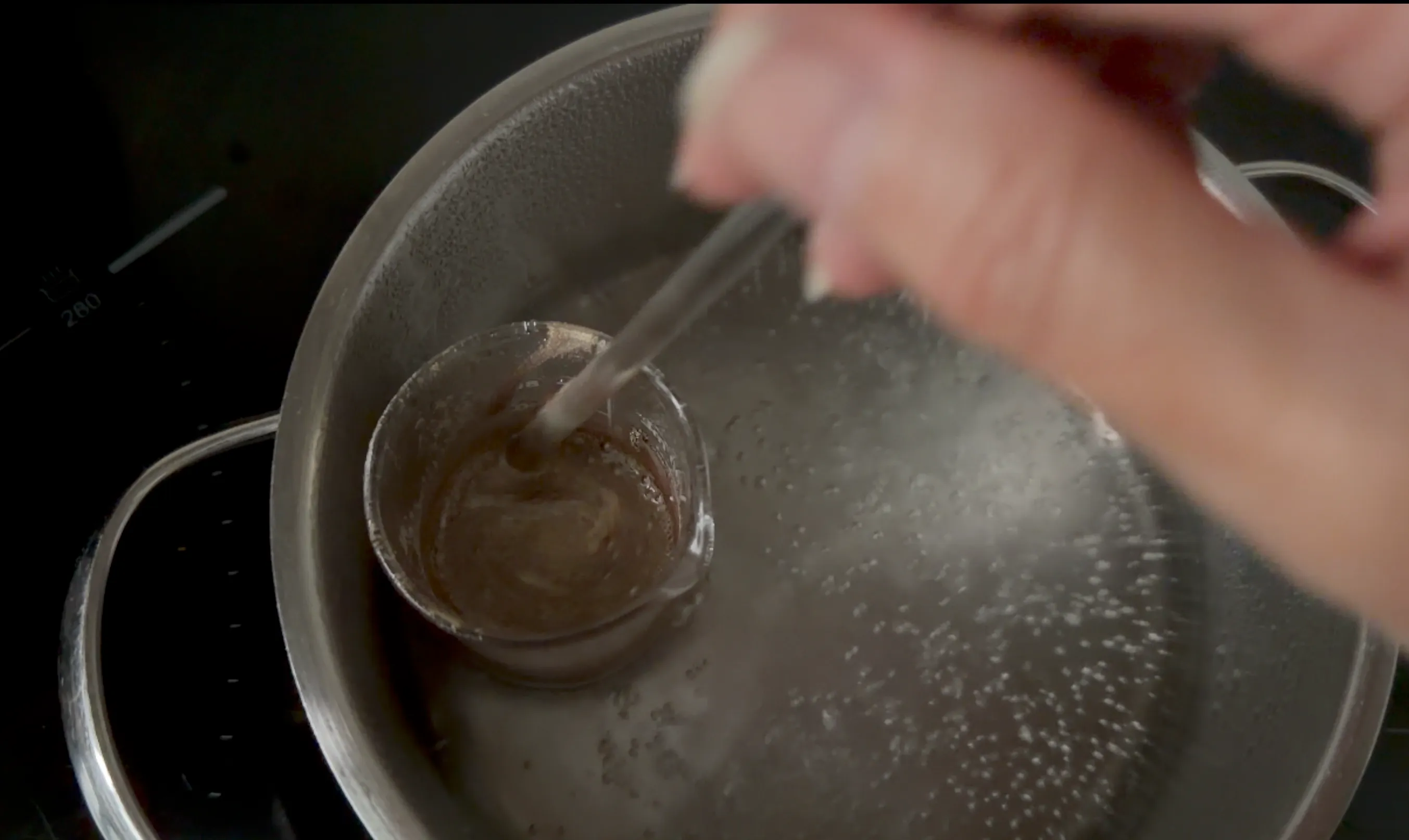 The melted, color-dispersed base